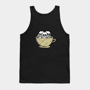 3 skull coffee Tank Top